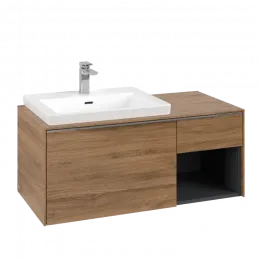 Villeroy & Boch Subway 3.0 Тумба под раковину, с подсветкой, 2 выдвижных ящика, 1001 x 423 x 516 mm, Oak Kansas / Oak Kansas C572L0RH