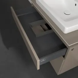 Villeroy & Boch Legato Тумба под раковину, с подсветкой, 2 выдвижных ящика, 800 x 550 x 500 mm, Truffle Grey / Truffle Grey B679L0VG