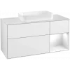 Villeroy & Boch Finion Тумба под раковину, с подсветкой, 3 выдвижных ящика, 1200 x 603 x 501 mm, Glossy White Lacquer / Glossy White Lacquer G301GFGF