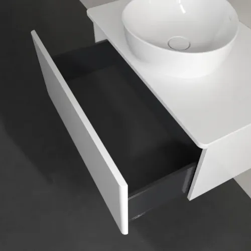 Villeroy & Boch Antao Тумба под раковину, 1 выдвижной ящик, 800 x 360 x 500 mm, лицевая поверхность без текстурированной отделки, Glossy White Lacquer / Glossy White Lacquer K30010GF
