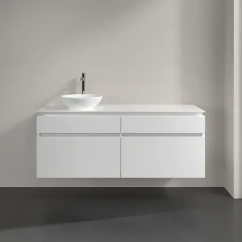 Villeroy & Boch Legato Тумба под раковину, 4 выдвижных ящика, 1400 x 550 x 500 mm, Glossy White / Glossy White B58800DH