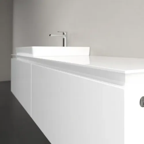 Villeroy & Boch Legato Тумба под раковину, с подсветкой, 2 выдвижных ящика, 1600 x 380 x 500 mm, Glossy White / Glossy White B688L0DH