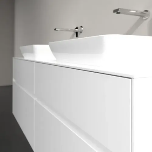 Villeroy & Boch Collaro Тумба под раковину, с подсветкой, 4 выдвижных ящика, 1600 x 548 x 500 mm, Glossy White / Glossy White C123B0DH