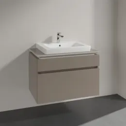 Villeroy & Boch Legato Тумба под раковину, с подсветкой, 2 выдвижных ящика, 800 x 550 x 500 mm, Truffle Grey / Truffle Grey B679L0VG