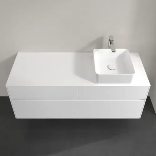 Villeroy & Boch Collaro Тумба под раковину, с подсветкой, 4 выдвижных ящика, 1400 x 548 x 500 mm, Glossy White / Glossy White C047B0DH