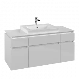 Villeroy & Boch Legato Тумба под раковину, 5 выдвижных ящиков, 1200 x 550 x 500 mm, Glossy White / Glossy White B68300DH