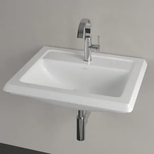 Villeroy & Boch Hommage Встраиваемая раковина, 630 x 525 x 203 mm, Альпийский белый CeramicPlus, с переливом, нешлифованный 710263R1