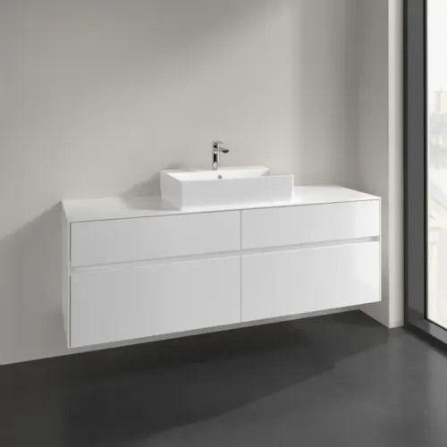 Villeroy & Boch Collaro Тумба под раковину, 4 выдвижных ящика, 1600 x 548 x 500 mm, Glossy White / Glossy White C13400DH