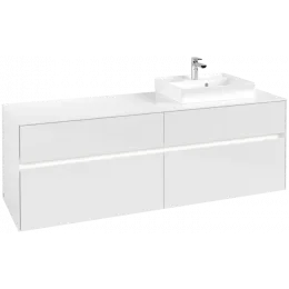 Villeroy & Boch Collaro Тумба под раковину, с подсветкой, 4 выдвижных ящика, 1600 x 548 x 500 mm, Glossy White / Glossy White C079B0DH