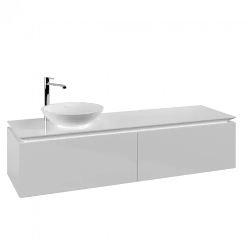Villeroy & Boch Legato Тумба под раковину, 2 выдвижных ящика, 1600 x 380 x 500 mm, Glossy White / Glossy White B59500DH
