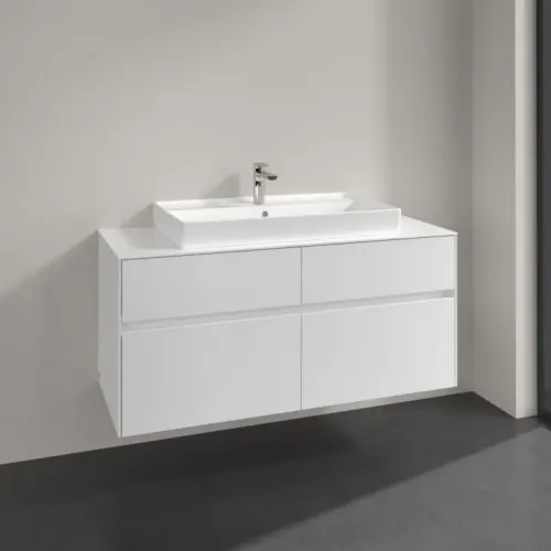 Villeroy & Boch Collaro Тумба под раковину, 4 выдвижных ящика, 1200 x 548 x 500 mm, Glossy White / Glossy White C08700DH