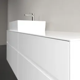 Villeroy & Boch Collaro Тумба под раковину, с подсветкой, 4 выдвижных ящика, 1600 x 548 x 500 mm, Glossy White / Glossy White C135B0DH
