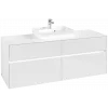 Villeroy & Boch Collaro Тумба под раковину, с подсветкой, 4 выдвижных ящика, 1400 x 548 x 500 mm, Glossy White / Glossy White C073B0DH