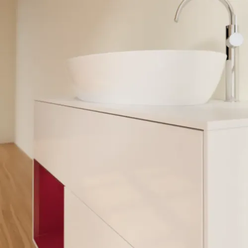 Villeroy & Boch Finion Тумба под раковину, с подсветкой, 2 выдвижных ящика, 1000 x 603 x 501 mm, Glossy White Lacquer / Peony Matt Lacquer G891HBGF