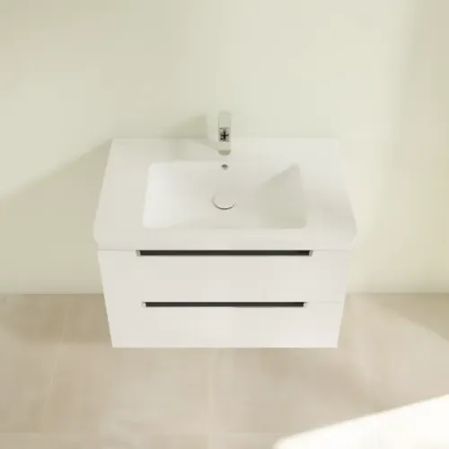 Villeroy & Boch Subway 2.0 Тумба под раковину, 2 выдвижных ящика, 787 x 520 x 449 mm, Glossy White A69610DH