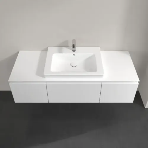 Villeroy & Boch Legato Тумба под раковину, 3 выдвижных ящика, 1400 x 380 x 500 mm, Glossy White / Glossy White B68400DH