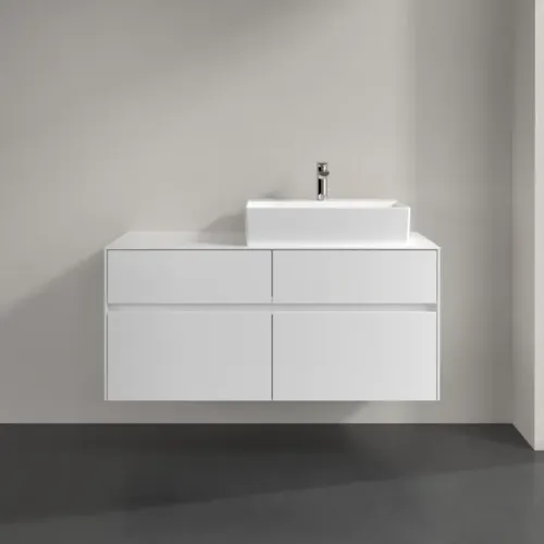 Villeroy & Boch Collaro Тумба под раковину, с подсветкой, 4 выдвижных ящика, 1200 x 548 x 500 mm, Glossy White / Glossy White C130B0DH