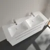 Villeroy & Boch Subway 2.0 Двойная раковина для установки на тумбу, 1300 x 470 x 150 mm, Альпийский белый, с переливом 7175D001