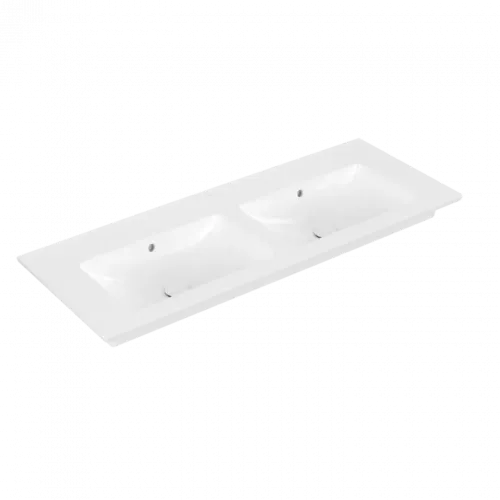Villeroy & Boch Venticello Двойная раковина для установки на тумбу, 1300 x 500 x 170 mm, Альпийский белый CeramicPlus, с переливом 4111DJR1