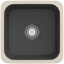 Villeroy & Boch Cisterna 50 Мойка под столешницу, включая Комплект слива с ручным управлением, Крепежный комплект, выкл Керамика, 445 x 445 mm, Graphite CeramicPlus 670301i4
