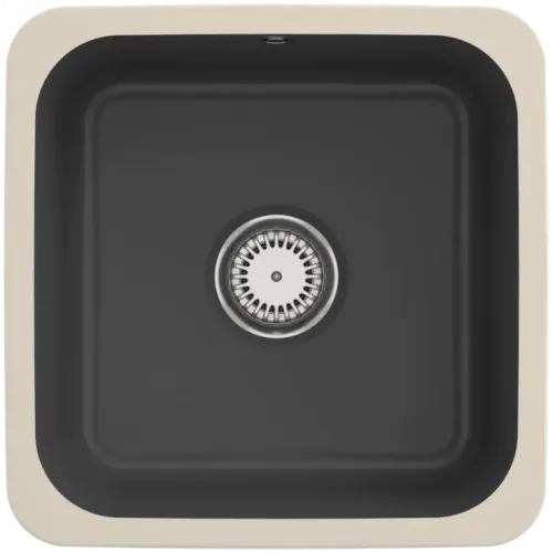 Villeroy & Boch Cisterna 50 Мойка под столешницу, включая Комплект слива с ручным управлением, Крепежный комплект, выкл Керамика, 445 x 445 mm, Graphite CeramicPlus 670301i4