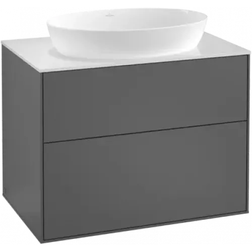 Villeroy & Boch Finion Тумба под раковину, с подсветкой, 2 выдвижных ящика, 800 x 603 x 501 mm, Silk Grey Matt Lacquer G87100HJ