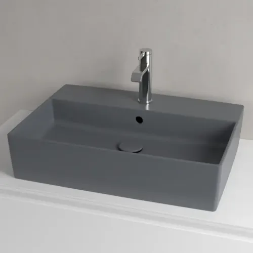 Villeroy & Boch Memento 2.0 Раковина для установки на столешницу, 600 x 420 x 140 mm, Graphite CeramicPlus, с переливом 4A0760i4