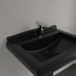 Villeroy & Boch Hommage Pаковина, 750 x 580 x 200 mm, Pure Black CeramicPlus, с переливом 710175R7