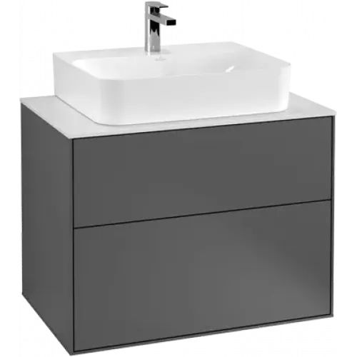 Villeroy & Boch Finion Тумба под раковину, с подсветкой, 2 выдвижных ящика, 800 x 603 x 501 mm, Silk Grey Matt Lacquer G09100HJ