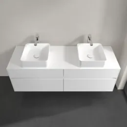 Villeroy & Boch Collaro Тумба под раковину, с подсветкой, 4 выдвижных ящика, 1600 x 548 x 500 mm, Glossy White / Glossy White C052B0DH