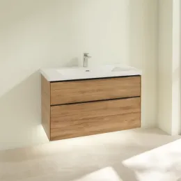 Villeroy & Boch Subway 3.0 Тумба под раковину, с подсветкой, 2 выдвижных ящика, 973 x 576 x 478 mm, Oak Kansas C570L1RH