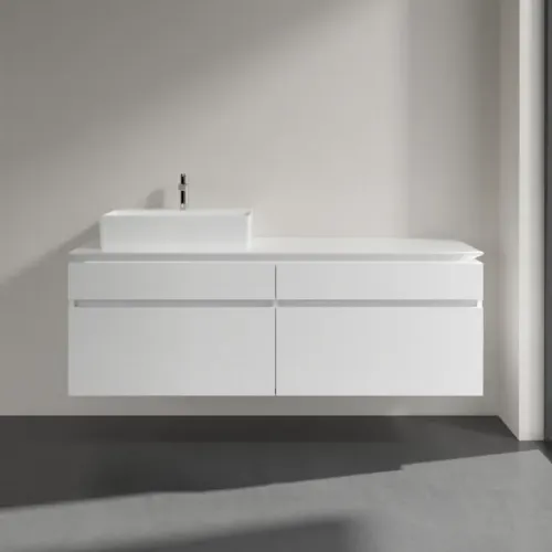 Villeroy & Boch Legato Тумба под раковину, 4 выдвижных ящика, 1600 x 550 x 500 mm, Glossy White / Glossy White B67300DH