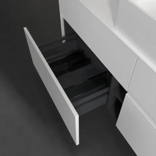 Villeroy & Boch Collaro Тумба под раковину, с подсветкой, 4 выдвижных ящика, 1400 x 548 x 500 mm, Glossy White / Glossy White C045B0DH