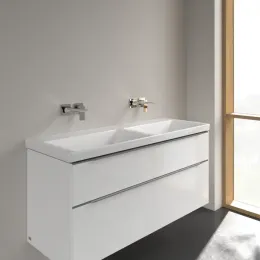 Villeroy & Boch Subway 3.0 Двойная раковина для установки на тумбу, 1300 x 475 x 165 mm, Альпийский белый, без перелива 4A71D301