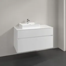 Villeroy & Boch Collaro Тумба под раковину, 2 выдвижных ящика, 1000 x 548 x 500 mm, Glossy White / Glossy White C01400DH