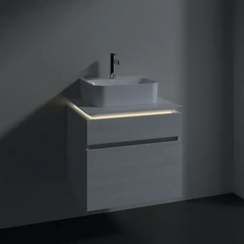 Villeroy & Boch Legato Тумба под раковину, с подсветкой, 2 выдвижных ящика, 600 x 550 x 500 mm, White Wood / White Wood B732L0E8