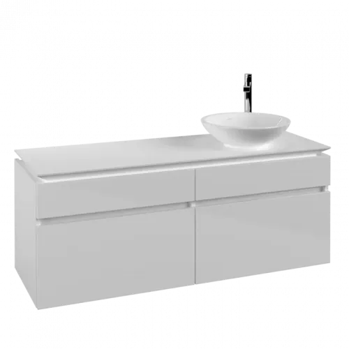 Villeroy & Boch Legato Тумба под раковину, 4 выдвижных ящика, 1400 x 550 x 500 mm, Glossy White / Glossy White B59000DH