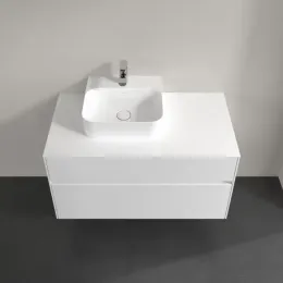 Villeroy & Boch Collaro Тумба под раковину, с подсветкой, 2 выдвижных ящика, 1000 x 548 x 500 mm, Glossy White / Glossy White C095B0DH