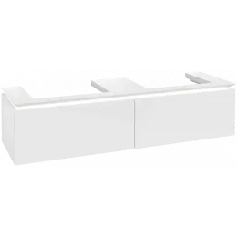 Villeroy & Boch Legato Тумба под раковину, с подсветкой, 2 выдвижных ящика, 1600 x 380 x 500 mm, Glossy White / Glossy White B692L0DH