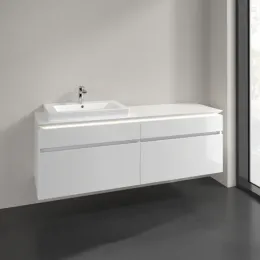 Villeroy & Boch Legato Тумба под раковину, с подсветкой, 4 выдвижных ящика, 1600 x 550 x 500 mm, Glossy White / Glossy White B689L0DH