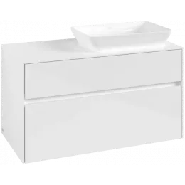 Villeroy & Boch Collaro Тумба под раковину, 2 выдвижных ящика, 1000 x 548 x 500 mm, Glossy White / Glossy White C11100DH