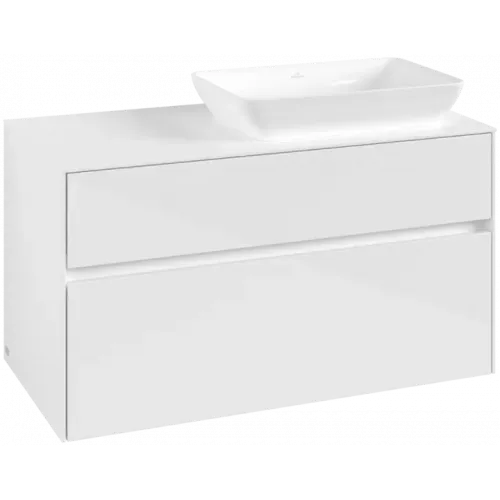 Villeroy & Boch Collaro Тумба под раковину, 2 выдвижных ящика, 1000 x 548 x 500 mm, Glossy White / Glossy White C11100DH