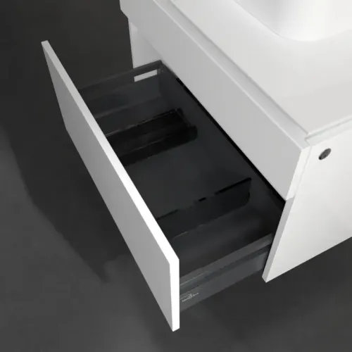 Villeroy & Boch Legato Тумба под раковину, с подсветкой, 2 выдвижных ящика, 800 x 550 x 500 mm, Glossy White / Glossy White B734L0DH