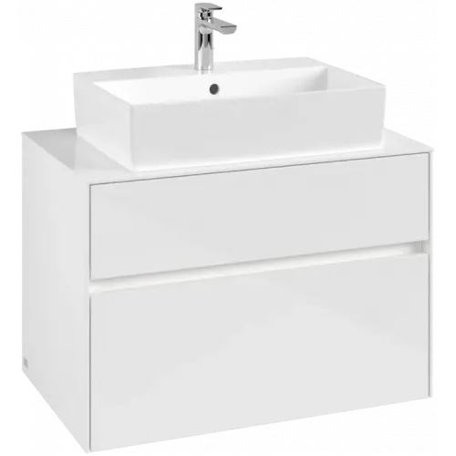 Villeroy & Boch Collaro Тумба под раковину, с подсветкой, 2 выдвижных ящика, 800 x 548 x 500 mm / Glossy White C124B0DH