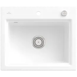 Villeroy & Boch Subway Style 60 S Мойка, включая Комплект слива с эксцентриком, сливная решетка , выкл Керамика, 600 x 510 mm, Альпийский белый CeramicPlus 336A02R1