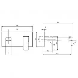 Смеситель Villeroy & Boch Architectura Square TVW125003000K5 для раковины, черный матовый TVW125003000K5