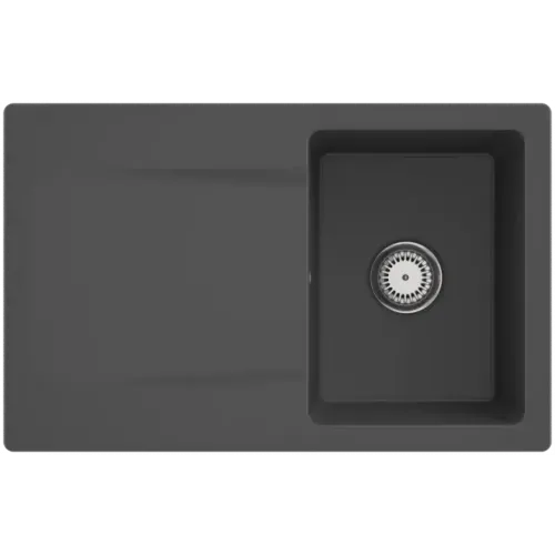 Villeroy & Boch Siluet 45 Мойка, включая Комплект слива с ручным управлением, выкл TitanCeram, 800 x 510 mm, Graphite CeramicPlus 333401i4
