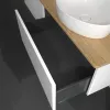 Villeroy & Boch Antao Тумба под раковину, 2 выдвижных ящика, 1600 x 360 x 500 mm, лицевая поверхность без текстурированной отделки, Glossy White Lacquer / Honey Oak K38051GF
