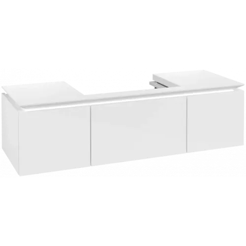 Villeroy & Boch Legato Тумба под раковину, 3 выдвижных ящика, 1400 x 380 x 500 mm, Glossy White / Glossy White B69800DH