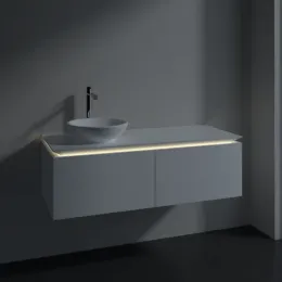 Villeroy & Boch Legato Тумба под раковину, с подсветкой, 2 выдвижных ящика, 1200 x 380 x 500 mm, Glossy White / Glossy White B579L0DH